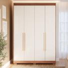 Guarda-roupa Solteiro 4 Portas com Pés 159cm 100% Mdf Lumiar Espresso Móveis