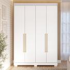 Guarda-roupa Solteiro 4 Portas com Pés 159cm 100% Mdf Lumiar Espresso Móveis