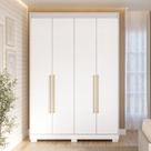 Guarda Roupa Solteiro 4 Portas com Pés em MDF Júlia Panan Móveis Guarda Roupa Solteiro 4 Portas com Pés em MDF Júlia Panan Móveis