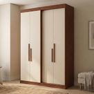 Guarda Roupa Solteiro 4 Portas e 2 Gavetas 100% MDF Manila Carvalho Vermontt/Off White