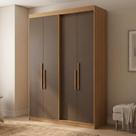 Guarda Roupa Solteiro 4 Portas e 2 Gavetas 100% MDF Manila Cedro/Fendi