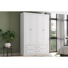 Guarda Roupa Solteiro 4 Portas e 4 Gavetas Americano Branco - Henn