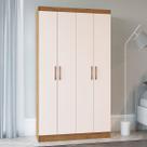 Guarda-Roupa Solteiro 4 Portas Lyon 8 Prateleiras 40466 Off/White - Pnr Móveis Guarda-Roupa Solteiro 4 Portas Lyon 8 Prateleiras 40466 Off/White - Pnr Móveis