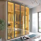 Guarda-roupa Solteiro 4 Portas Reflecta com Pés e Led 100% Mdf Innova Guarda-roupa Solteiro 4 Portas Reflecta com Pés e Led 100% Mdf Innova