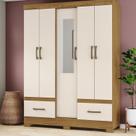 Guarda Roupa Solteiro 5 Portas 2 Gavetas B60 Briz