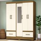 Guarda Roupa Solteiro 5 Portas 2 Gavetas Chale Briz