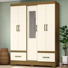 Guarda Roupa Solteiro 5 Portas 2 Gavetas Chale Briz