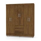 Guarda Roupa Solteiro 6 Portas 153 cm Rio Plus Imbuia/Champanhe - Pallazio Guarda Roupa Solteiro 6 Portas 153 cm Rio Plus Imbuia/Champanhe - Pallazio