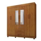 Guarda Roupa Solteiro 6 Portas 2 Gavetas Com Espelho Copacabana New Benetil Móveis Cinamomo