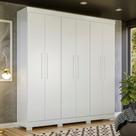 Guarda Roupa Solteiro 6 Portas 4 Gavetas Flórida 100% MDF Branco Guarda Roupa Solteiro 6 Portas 4 Gavetas Flórida 100% MDF Branco