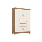 Guarda Roupa Solteiro 6 Portas e 2 Gavetas Ecom II Amêndola/Off White - Demóbile