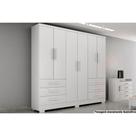 Guarda Roupa Solteiro 6 Portas e 6 Gavetas c/Pés Encant Branco - Novo Horizonte