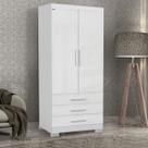 Guarda Roupa Solteiro 60cm 2 Portas e 3 Gavetas Floripa Branco - Rud Rack
