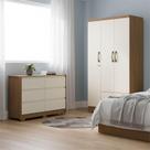 Guarda Roupa Solteiro Açaí Ambiente e Cômoda Ravenna Nature Off White - Henn Guarda Roupa Solteiro Açaí Ambiente e Cômoda Ravenna Nature Off White - Henn