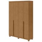 Guarda-Roupa Solteiro Alonzo 4 portas 2 Gavetas Amêndoa Clean