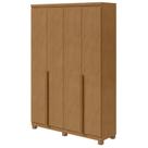 Guarda-Roupa Solteiro Alonzo 4 portas 2 Gavetas Amêndoa Clean