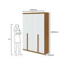Guarda Roupa Solteiro Alonzo 4 Portas Bater 2 Gavetas Amêndoa Clean-branco MDF Guarda Roupa Solteiro Alonzo 4 Portas Bater 2 Gavetas Amêndoa Clean-branco MDF