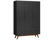 Guarda-Roupa Solteiro Alpi 3 PT 2 GV Preto