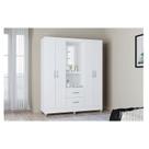 Guarda Roupa Solteiro Ambiente Cordoba 4 Portas Branco Brilho - Poquema Guarda Roupa Solteiro Ambiente Cordoba 4 Portas Branco Brilho - Poquema