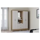 Guarda Roupa Solteiro Ambiente Cordoba 4 Portas Castanho Off White Poquema