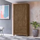 Guarda Roupa Solteiro Ambiente Lima 3 Portas Castanho Wood - Moval