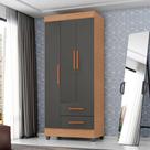 Guarda Roupa Solteiro Ambiente Lite 3 Portas Nature Cinza - Móveis Leão Guarda Roupa Solteiro Ambiente Lite 3 Portas Nature Cinza - Móveis Leão