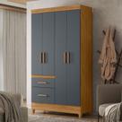 Guarda Roupa Solteiro Ambiente Madri 4 Portas Freijó Cinza - Moval Guarda Roupa Solteiro Ambiente Madri 4 Portas Freijó Cinza - Moval