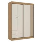 Guarda Roupa Solteiro Aspen 3 Portas Capuccino Off White Acetinado - THB