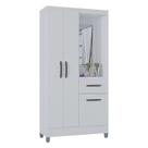 Guarda Roupa Solteiro Atlas Capelinha 3 Portas Branco Brilho - Poquema Guarda Roupa Solteiro Atlas Capelinha 3 Portas Branco Brilho - Poquema