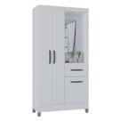Guarda Roupa Solteiro Atlas Capelinha 3 Portas Branco Brilho - Poquema Guarda Roupa Solteiro Atlas Capelinha 3 Portas Branco Brilho - Poquema