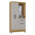 Guarda Roupa Solteiro Atlas Capelinha 3 Portas Damasco Off White Brilho - Poquema Guarda Roupa Solteiro Atlas Capelinha 3 Portas Damasco Off White Brilho - Poquema