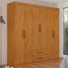 Guarda-Roupa Solteiro Aurora 6 Portas 2 Gavetas Cinamomo - Carioca Móveis Guarda-Roupa Solteiro Aurora 6 Portas 2 Gavetas Cinamomo - Carioca Móveis