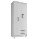 Guarda Roupa Solteiro Barcelona 3 Portas 2 Gavetas Branco - Saga Decor