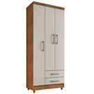 Guarda Roupa Solteiro Barcelona 3 Portas 2 Gavetas Cedro Areia - Saga Decor