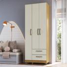 Guarda-Roupa Solteiro Basic 3 Portas 2 Gavetas Ipê/Cristalo - Decibal Guarda-Roupa Solteiro Basic 3 Portas 2 Gavetas Ipê/Cristalo - Decibal