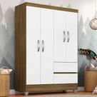 Guarda Roupa Solteiro Bruna 4 Portas Boreal/ Branco Guarda Roupa Solteiro Bruna 4 Portas Boreal/ Branco