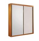 Guarda Roupa Solteiro Búzios 2 Portas de Correr 1 Porta Espelhada 3 Gavetas 100% MDF - Móveis Valverde - Cinamomo/Off