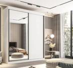 Guarda Roupa Solteiro Búzios 2 Portas de Correr 1 Porta Espelhada 3 Gavetas 100% MDF - Móveis Valverde - Neve