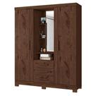 Guarda Roupa Solteiro Capelinha Premium 3 Portas 3 Gavetas Jacarandá Fosco - Zanzin