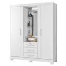 Guarda Roupa Solteiro Capelinha Premium 3 Portas Branco - Zanzini