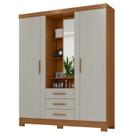 Guarda Roupa Solteiro Capelinha Premium 3 Portas de Bater 3 Gavetas