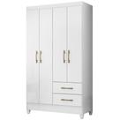 Guarda Roupa Solteiro Chile 4 Portas Branco Moval