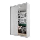 Guarda-Roupa Solteiro com 1 Espelho Lugano 2 PT 2 GV Branco