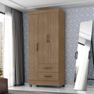Guarda Roupa Solteiro com 3 Portas Vidigal Carvalho Oak