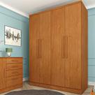 Guarda-roupa Solteiro com 4 Portas e 2 Gavetas 133cm Multimóveis CR35480