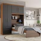 Guarda-roupa Solteiro com Cama Solteiro 4 Portas 3 Gavetas Advantage