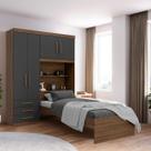 Guarda-roupa Solteiro com Cama Solteiro 4 Portas 3 Gavetas Advantage Guarda-roupa Solteiro com Cama Solteiro 4 Portas 3 Gavetas Advantage
