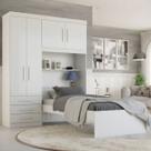 Guarda-roupa Solteiro com Cama Solteiro 4 Portas 3 Gavetas Advantage