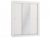 Guarda-roupa Solteiro com Espelho 170cm 3 Portas de Correr Sliding Kappesberg - Branco