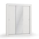 Guarda-roupa Solteiro com Espelho 170cm 3 Portas de Correr Sliding Kappesberg - Branco